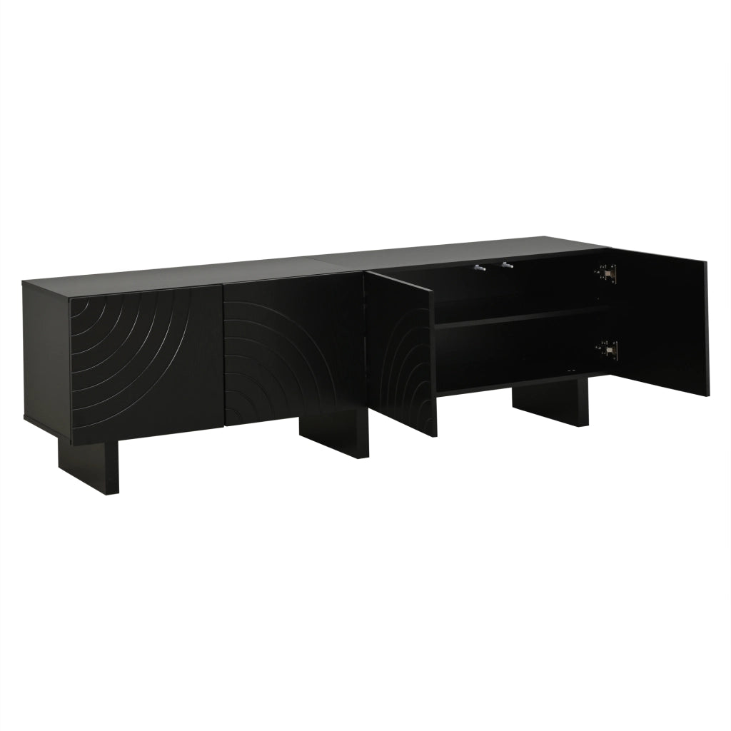 Mobile porta TV nero 180 cm con quattro ante