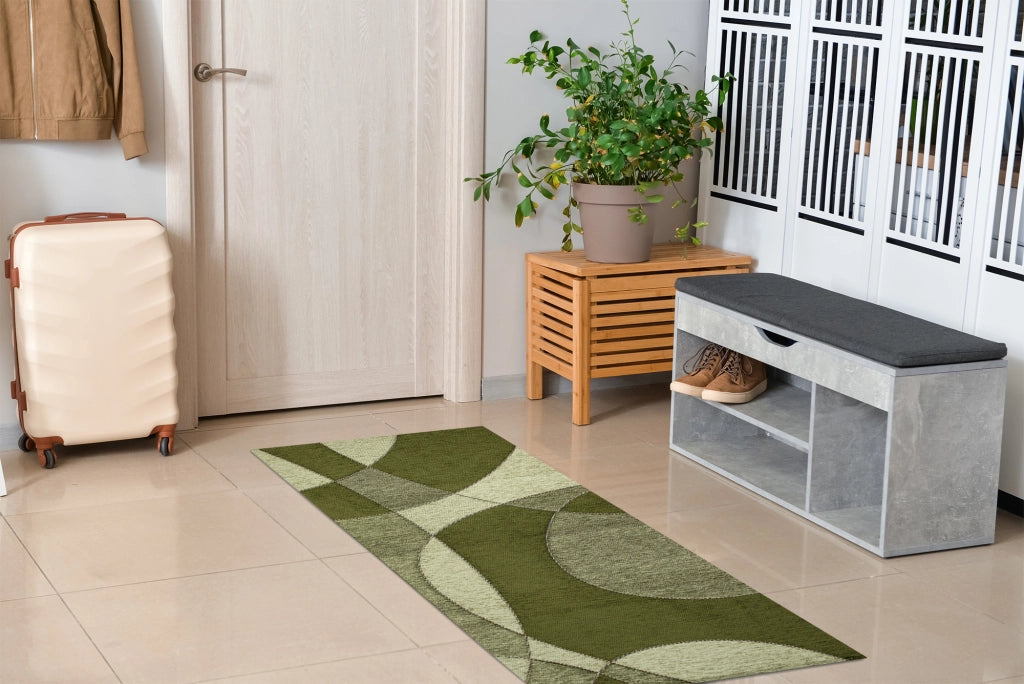 Tappeto Arredo Moderno Morbido in Ciniglia Ingresso Antiscivolo Prodotto Italiano  Soggiorno Camera Salotto Disegni Piazzati Cotone Varie Misure Grande Hills/Foresta - 65x300 cm