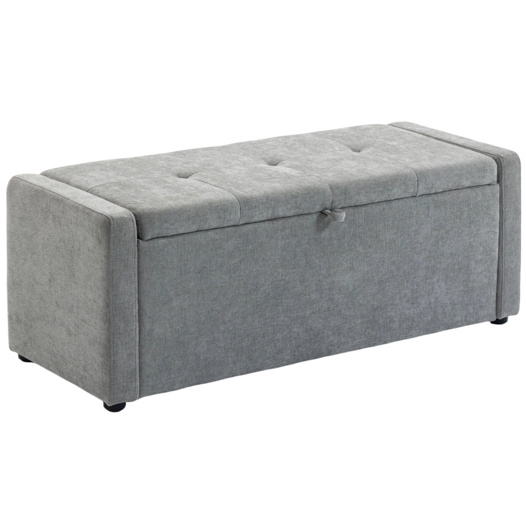Pouf Contenitore 142L ¨C Xylo ¨C Tessuto Lino Grigio Chiaro 200kg