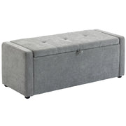 Pouf Contenitore 142L ¨C Xylo ¨C Tessuto Lino Grigio Chiaro 200kg