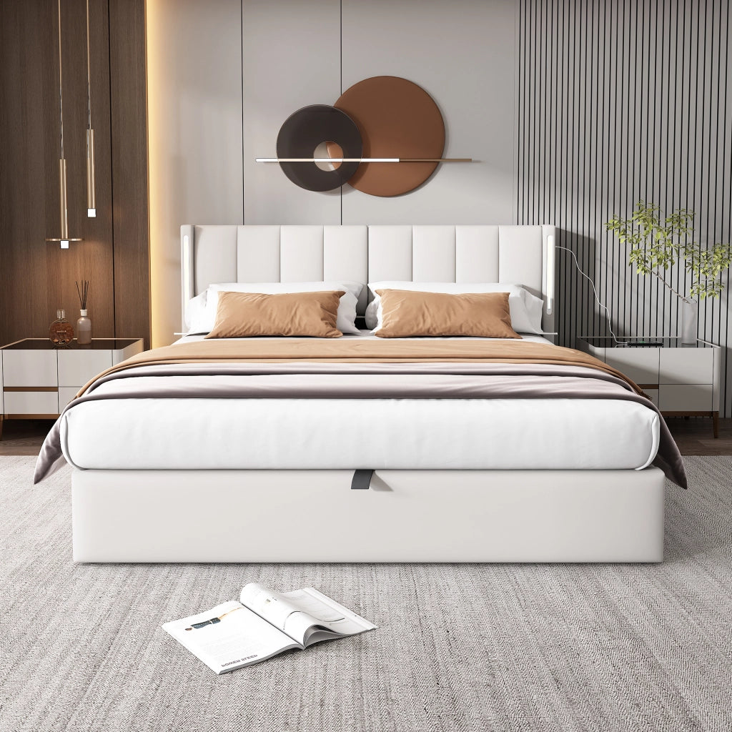 letto imbottito pu bianco 180 x 200 cm