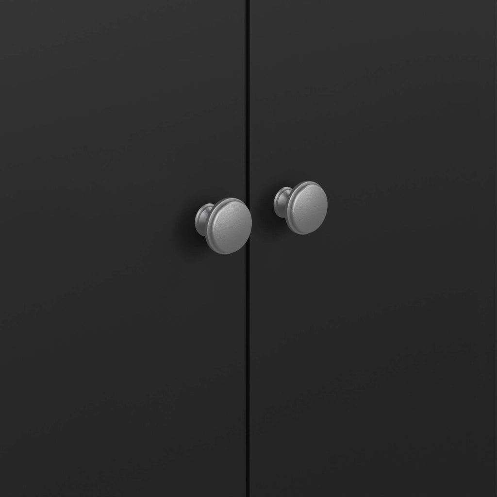 Guardaroba 2 ante Zagabria, Mobile camera da letto, Cabina armadio portabiti, Armadio appendiabiti, 102x58 h199 cm, Nero