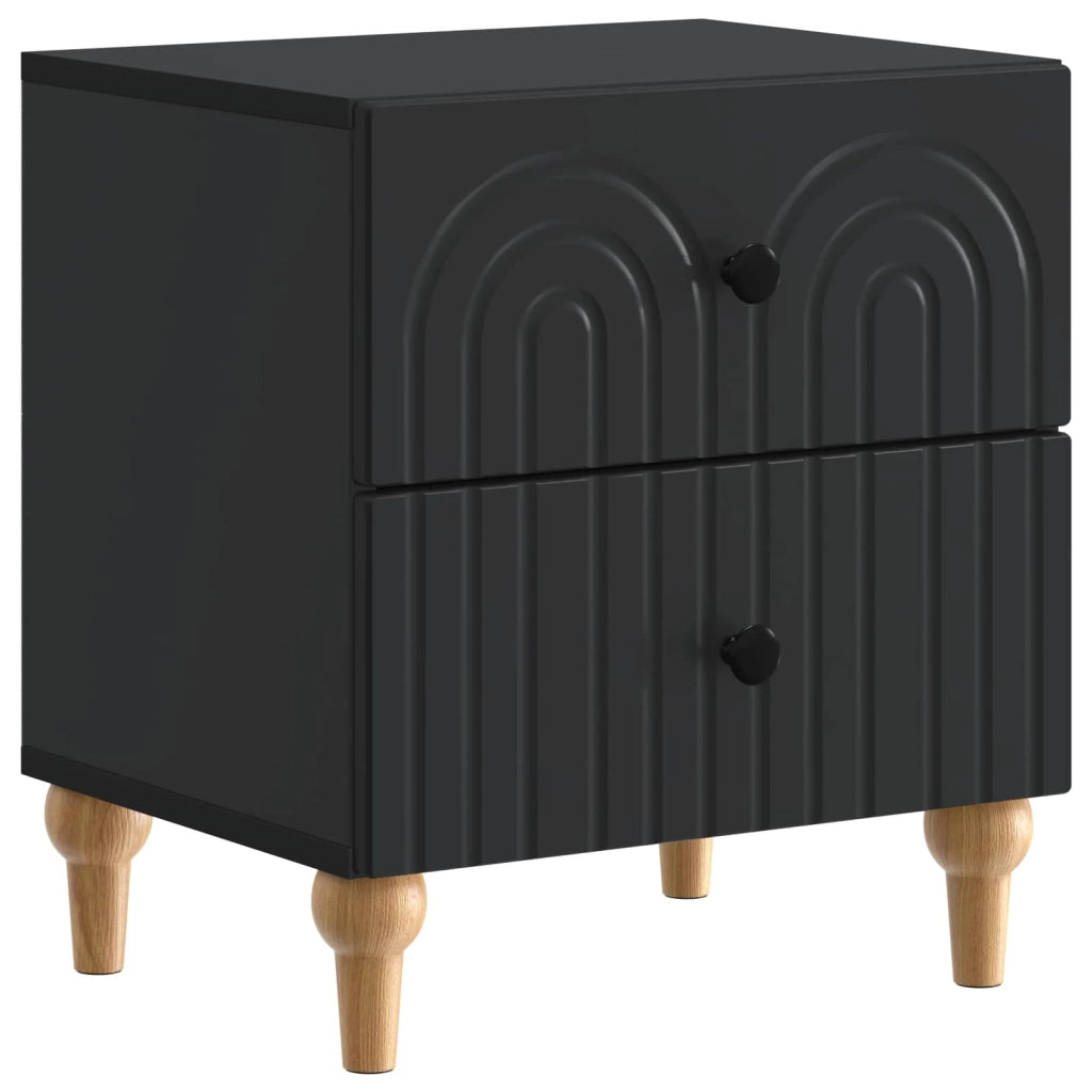 Comodino | Armadio da Notte | Mobiletto da notte Nero 43 x 34,5 x 48 cm Legno ingegnerizzato