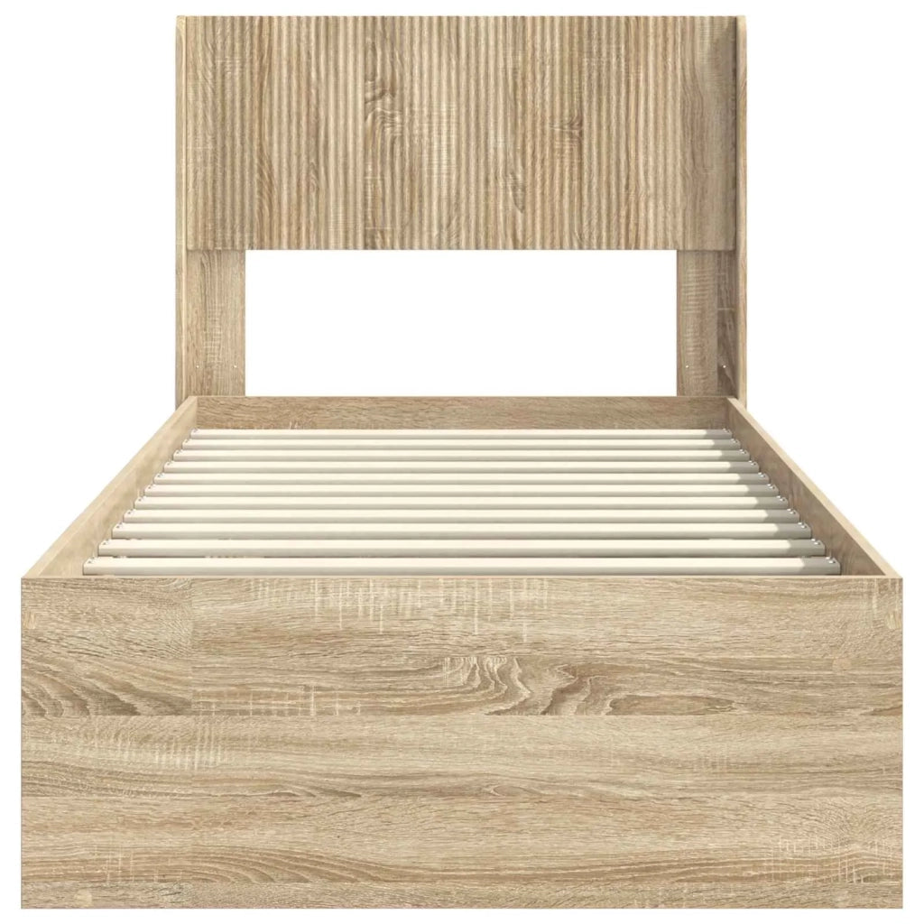 Struttura del letto con stoccaggio e testata Rovere Sonoma 3414261