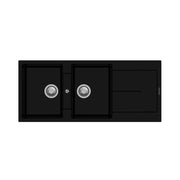 Lavello 2 vasche e gocciolatoio nero Enigma D200