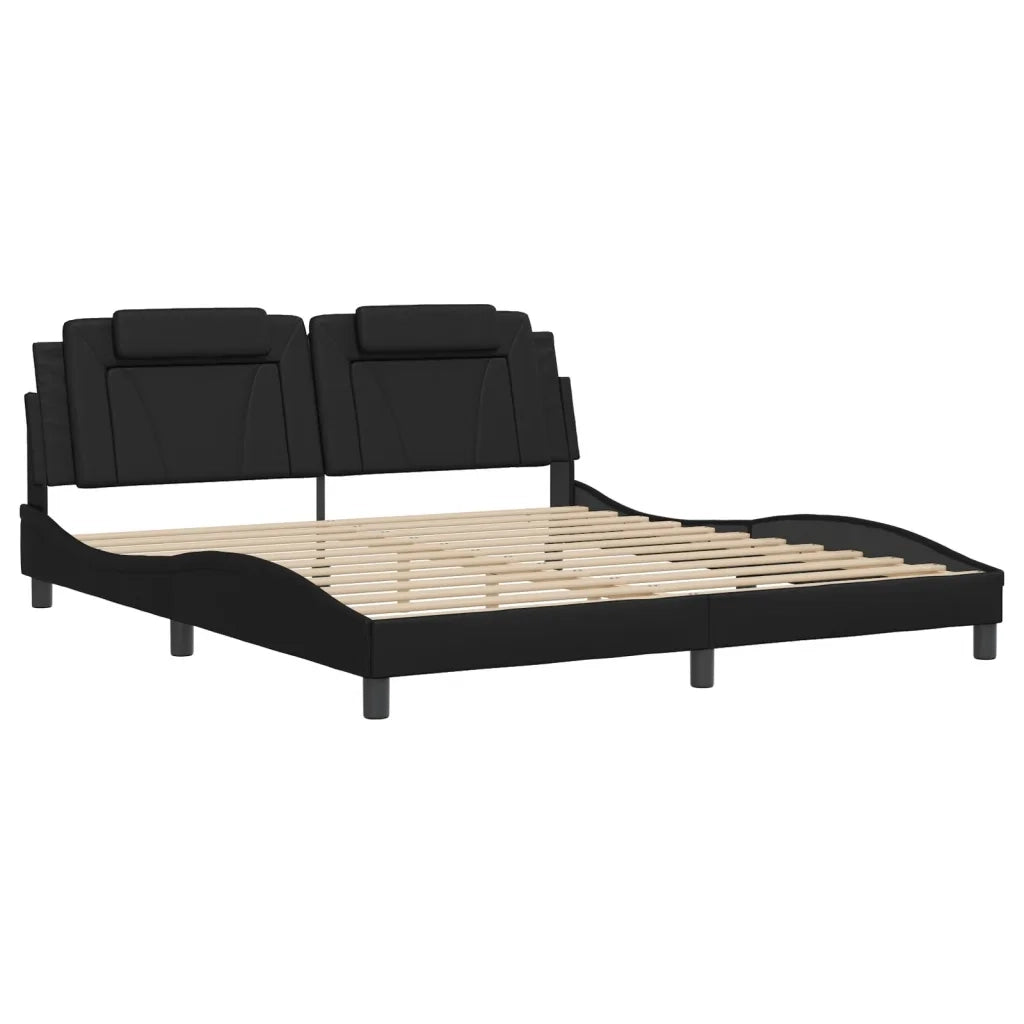 Giroletto Viana con LED senza Materasso Nero 180x200 cm
