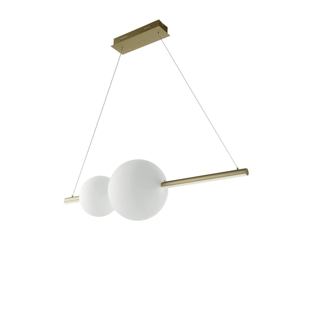Lampadario a sospensione a Led in metallo e vetro soffiato Fufi di Ondaluce 45w Dimmerabile 4000k Nero