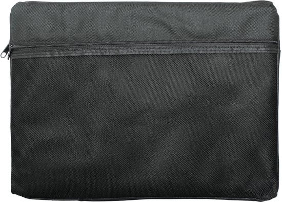 Borsa in canapa con cerniera, A4, unico modello, nero