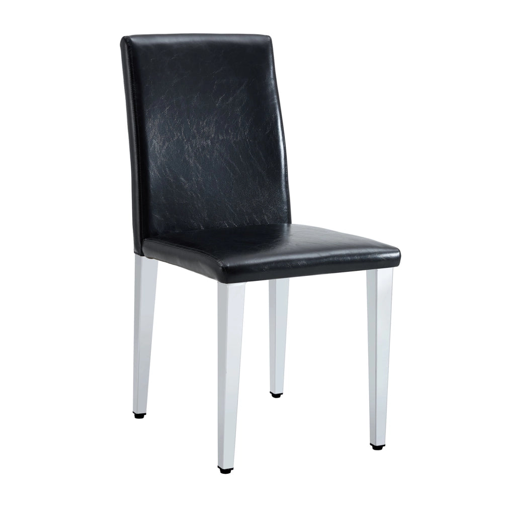 Set di 6 sedie da pranzo 47x38x90 cm in metallo e PU nero argento