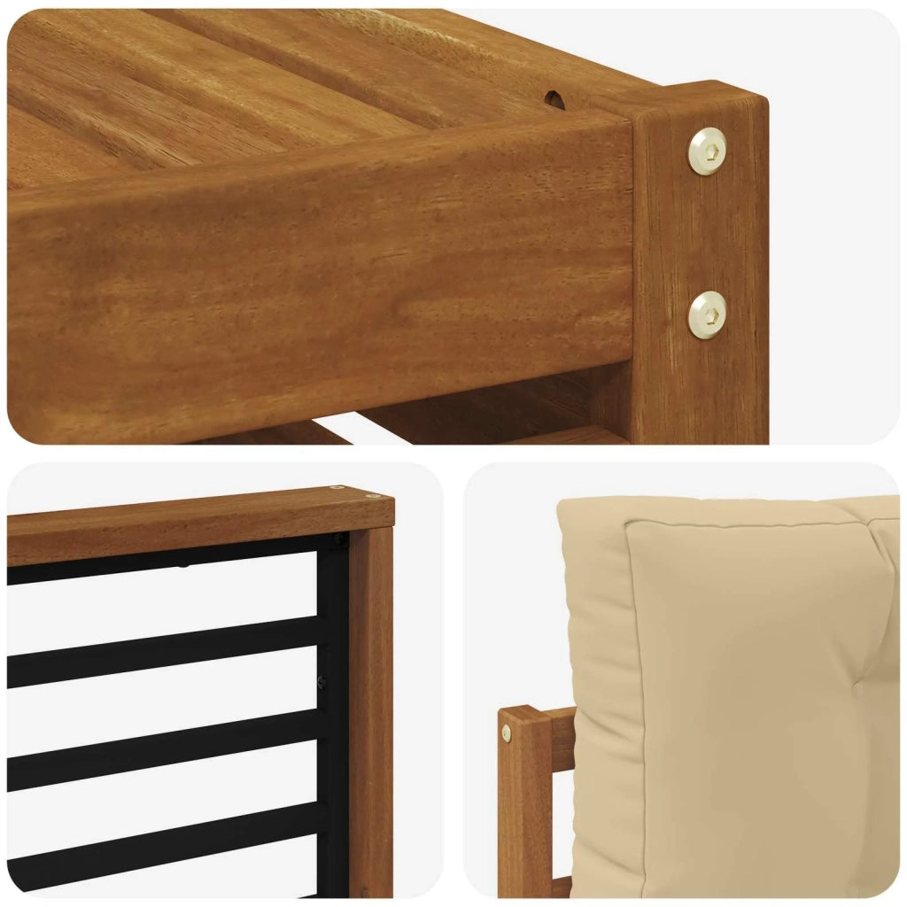 Set di divani da esterno con cuscino 8 pcs Naturale e Beige 3373153