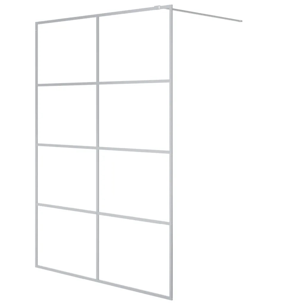 Parete Doccia Walk in Argento 140x195 cm Vetro Trasparente ESG 152139
