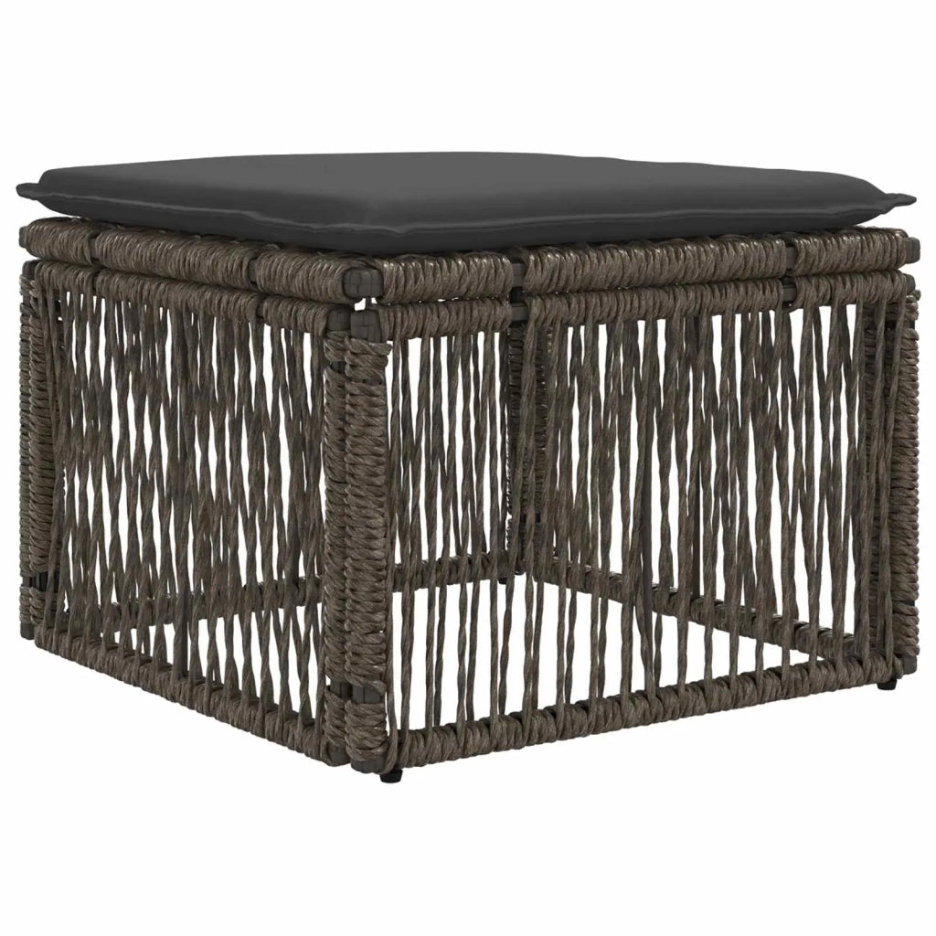 Set Divano da Giardino 10 pz Grigio polyrattan 3434357