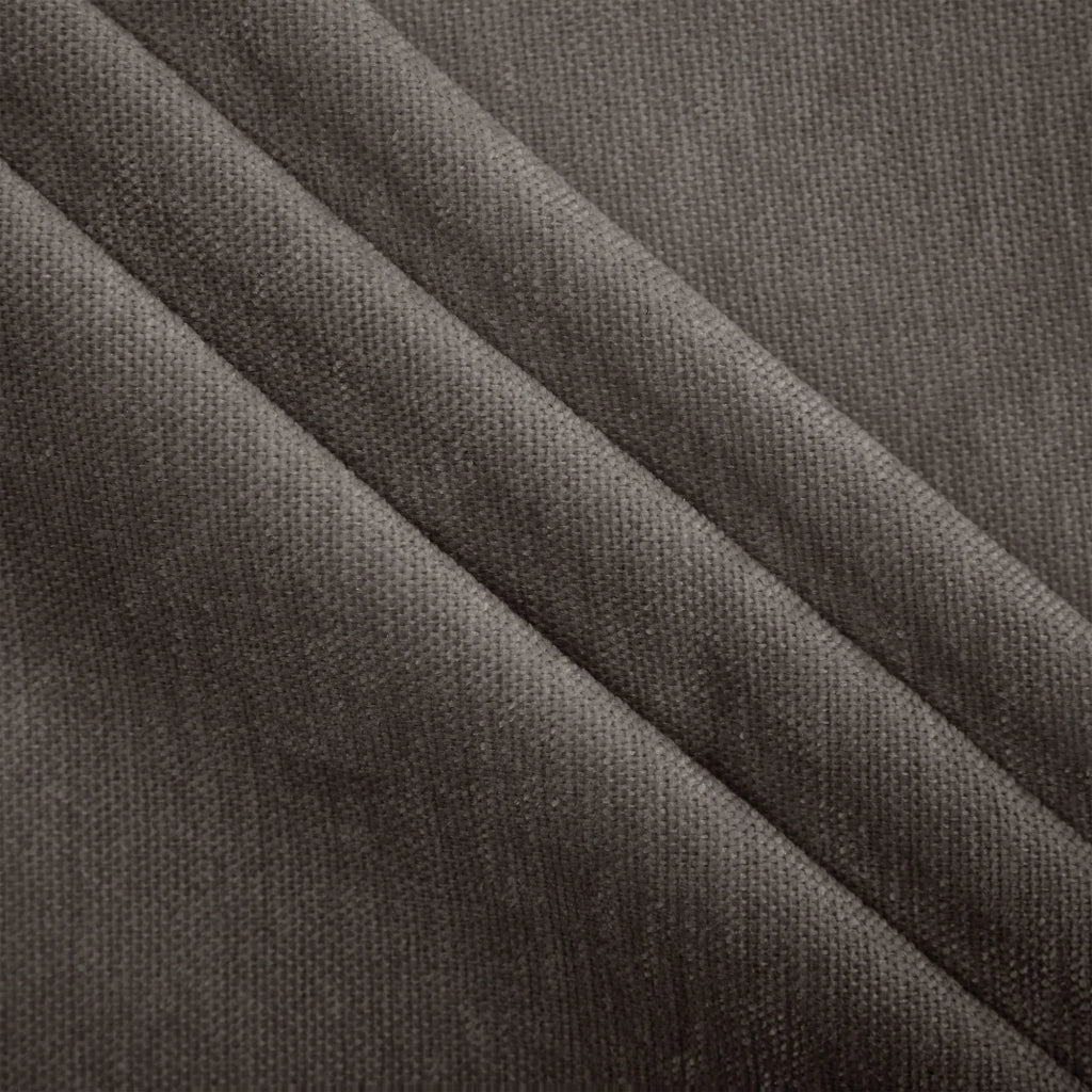 Divano modulare in ciniglia marrone 253x143x88 cm con pouf separato