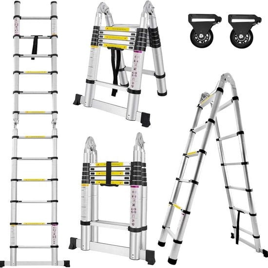 Scala Telescopica in Alluminio - Argento