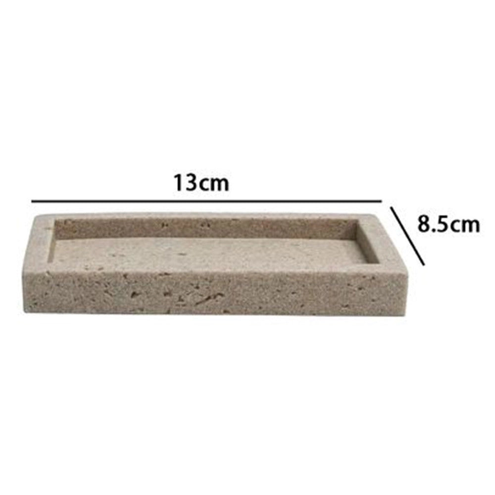 Trade Shop - Piatto Porta Sapone Saponetta Pietra Cemento Naturale Accessorio Arredo Da Bagno 87825 -
