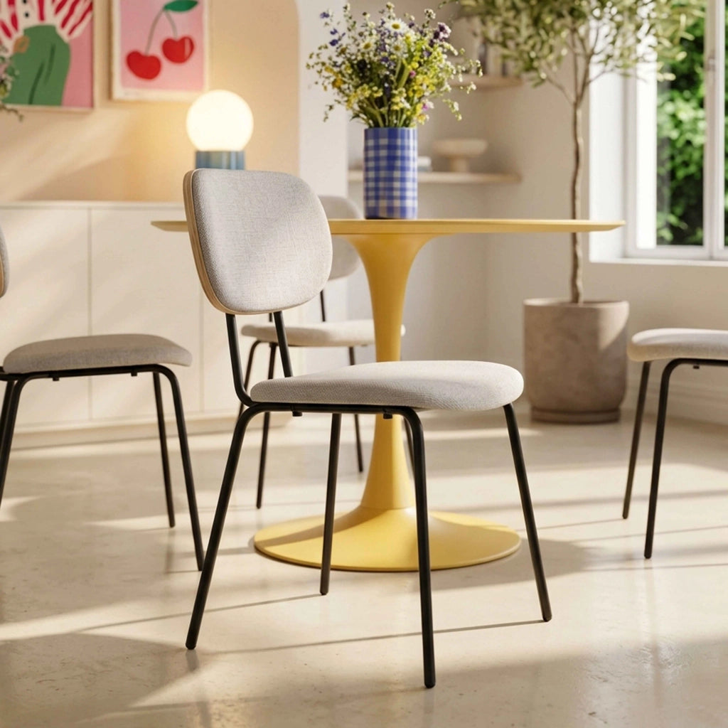 Oviala - Set di 2 sedie di design in acciaio e legno grigio