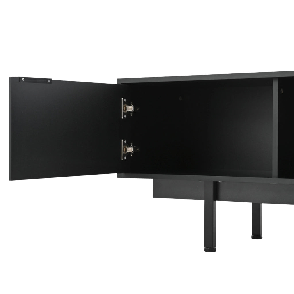 MOBILE TV 200x40x50,5 cm Nero in Truciolare con 2 ante e 2 cassetti