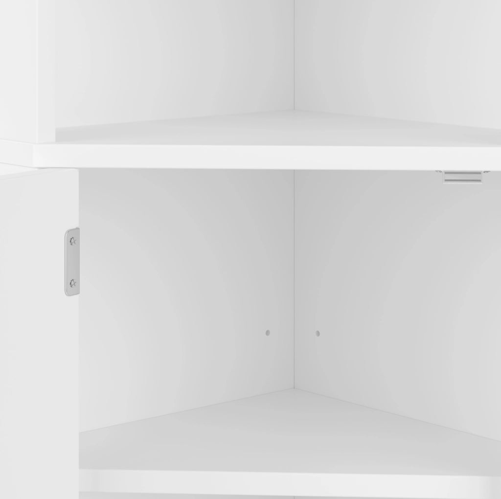 Mobile bagno angolare triangolare 51,7x32x155,4 cm in MDF bianco