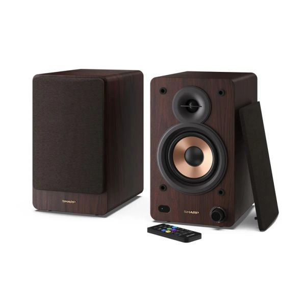 Sharp bookshelf speakers 2-vie marrone con cavo e senza cavo 60 w - SHACPSS30BR