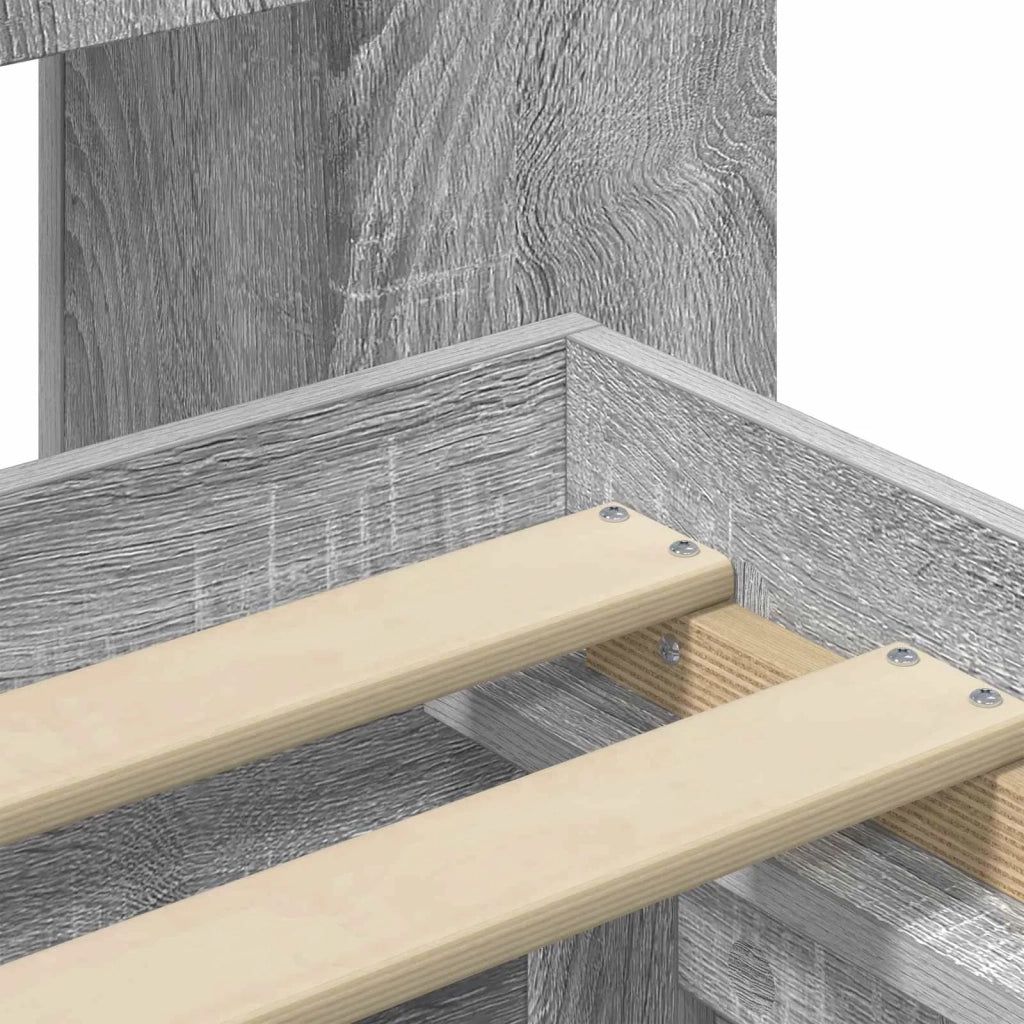 Struttura del letto con stoccaggio e testata Sonoma grigio 3434066