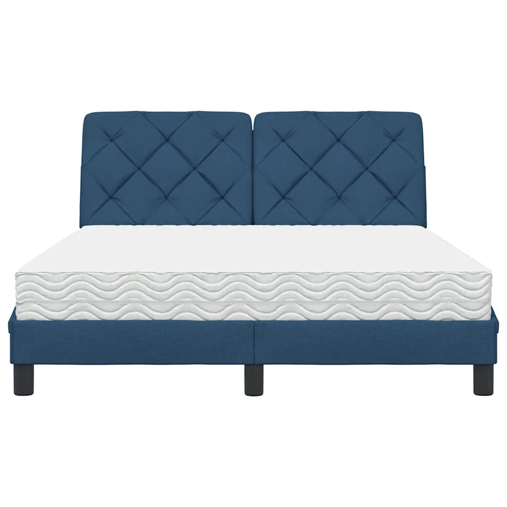 Letto con Materasso Blu 120x200 cm in Tessuto