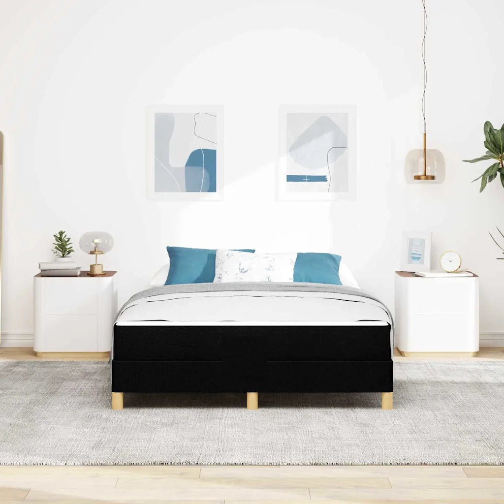 Letto a molle con materasso Nero 160 x 200 cm Tessuto 3398579