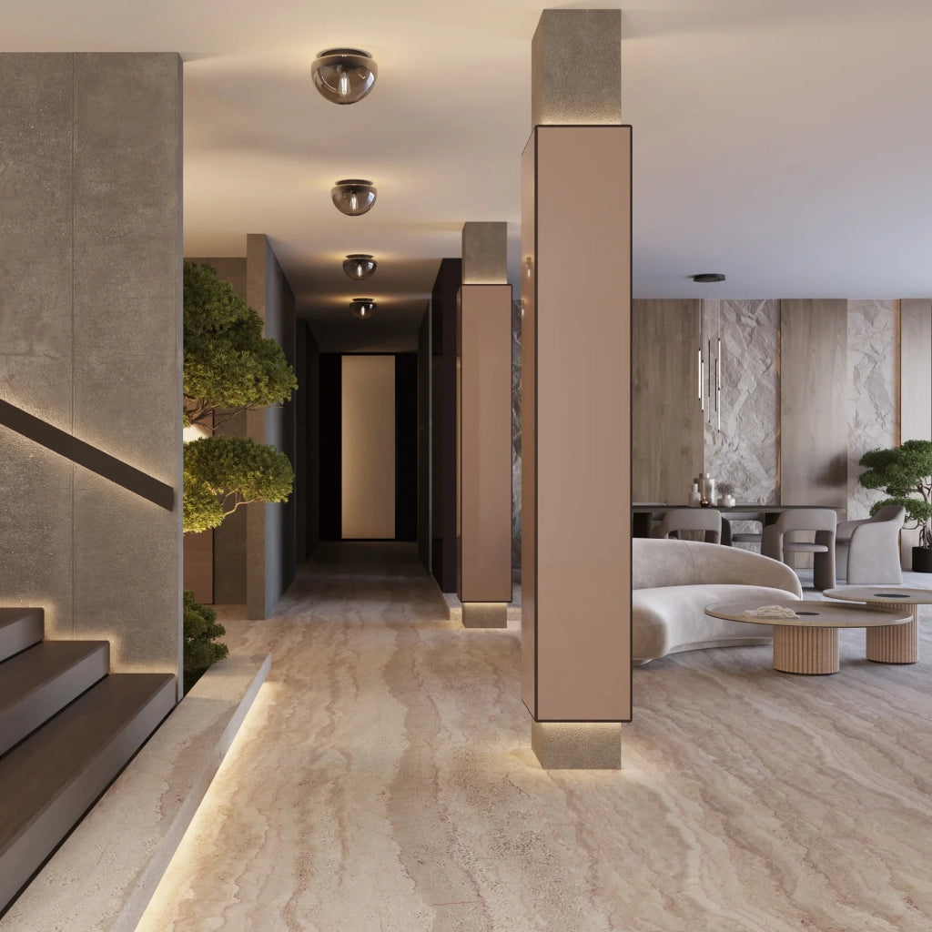 Maytoni Plafoniera Moderna Glassy 1 luce E27 nero metallo vetro