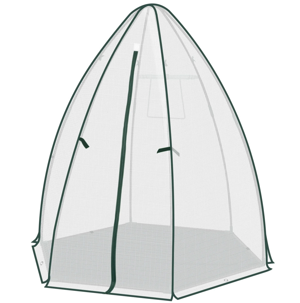 Serra da giardino 160x180x160 cm bianca in PE con base isolante