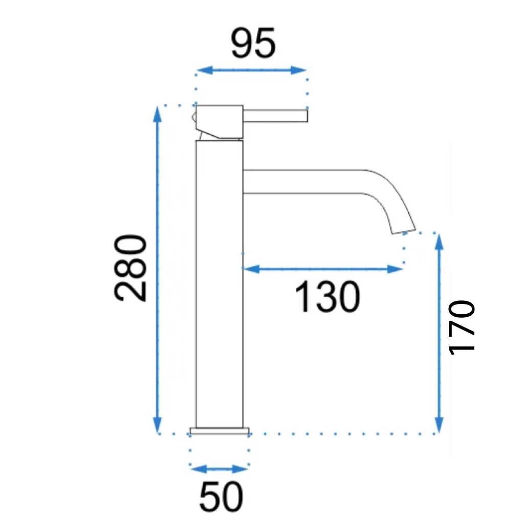 Rubinetto Da Lavabo Rea Lungo Titan High