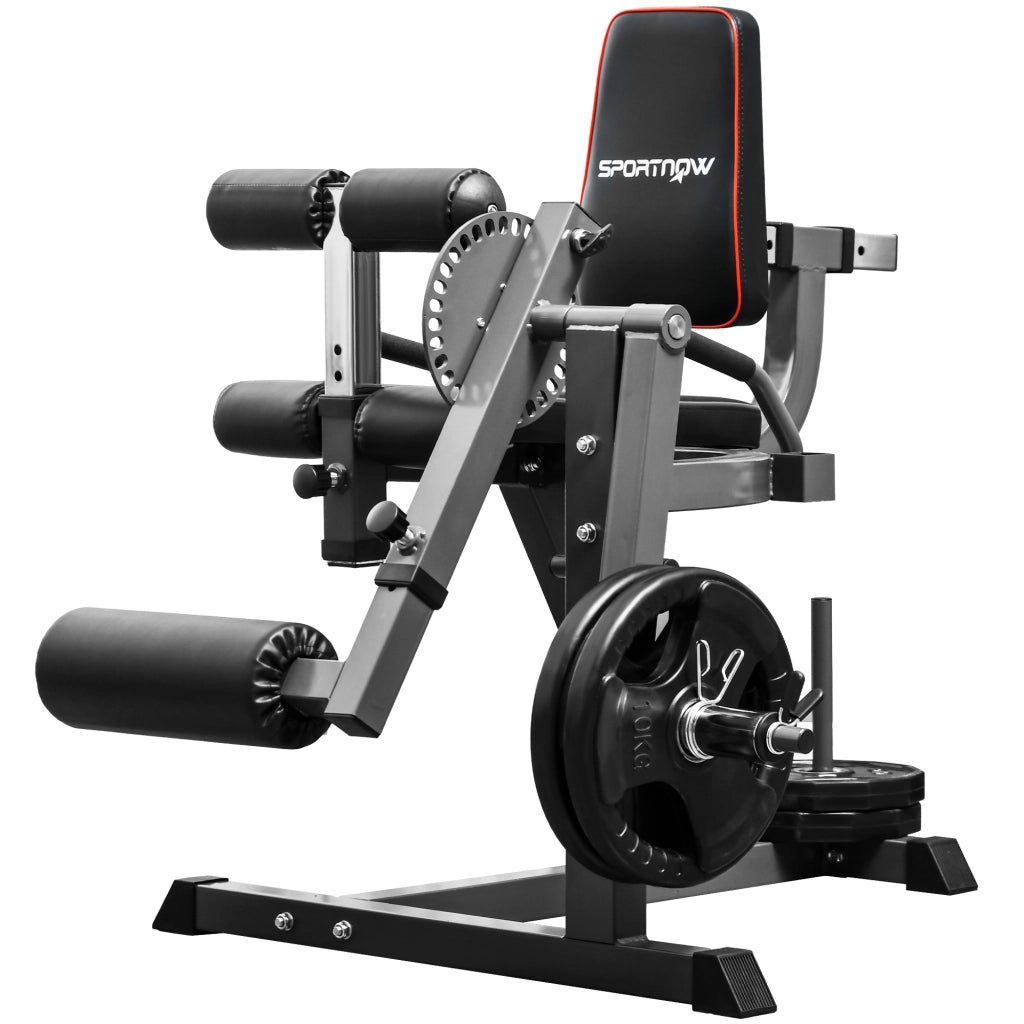 Macchina per Leg Extension e Leg Curl con Schienale e Cuscinetti Regolabili, 100x90x105 cm, Grigio e Nero