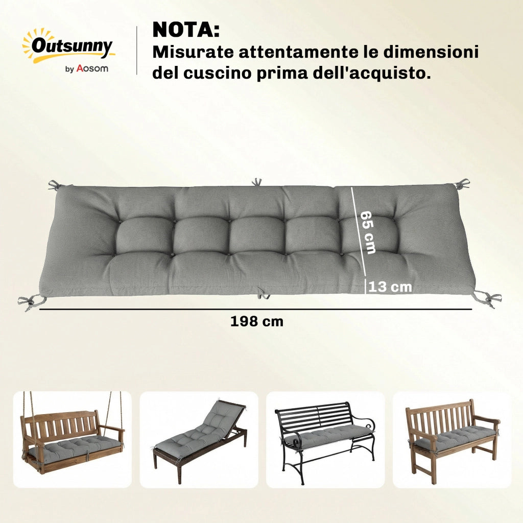Cuscino Poltrona Patio con Cinghie. Grigio Chiaro