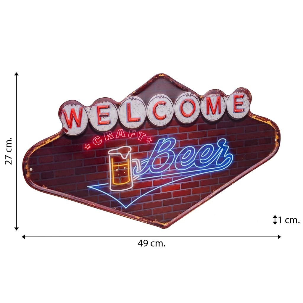 Placca in metallo marrone 27x49x1h
