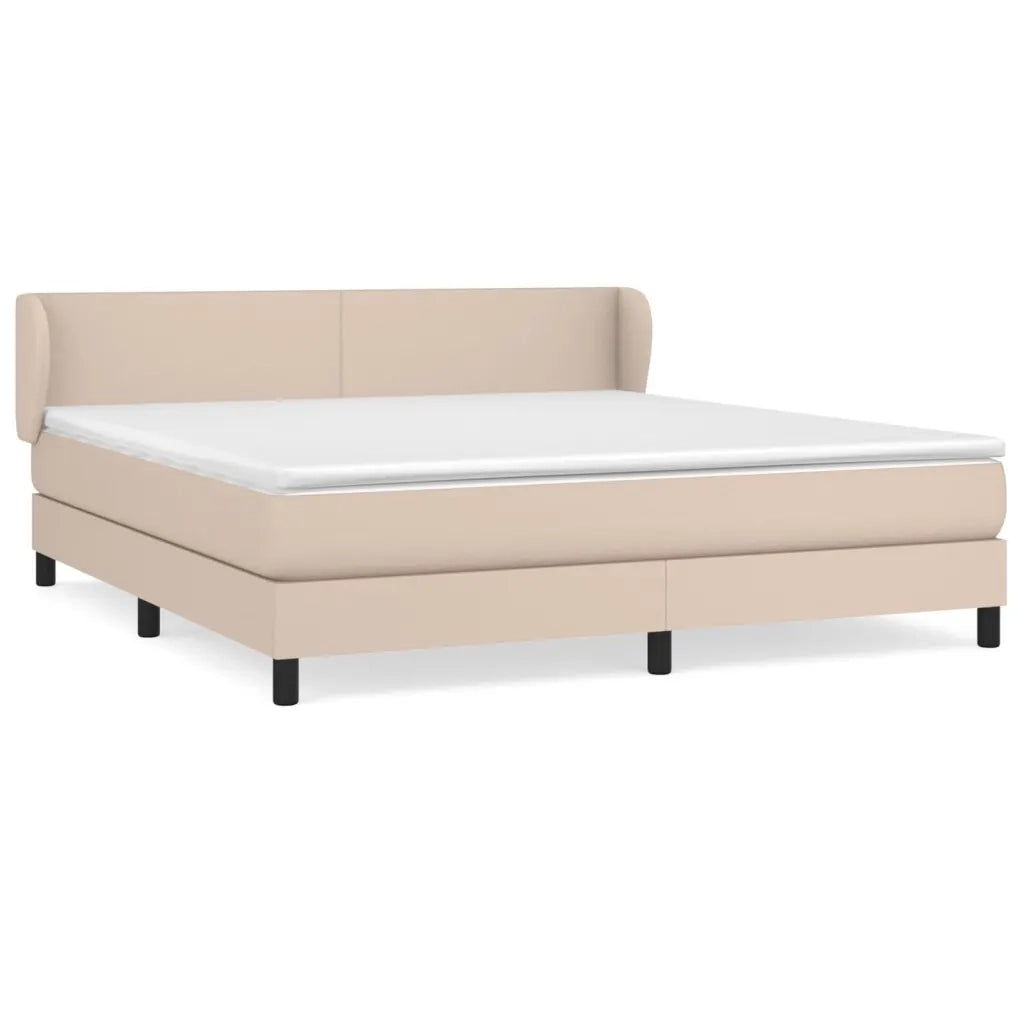Giroletto a Molle con Materasso Cappuccino 160x200cm Similpelle