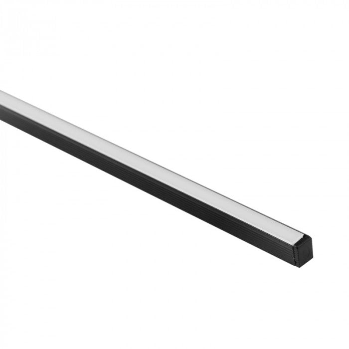 Profilo LED NW01 da superficie nero diffusore opale 1m Ecolight