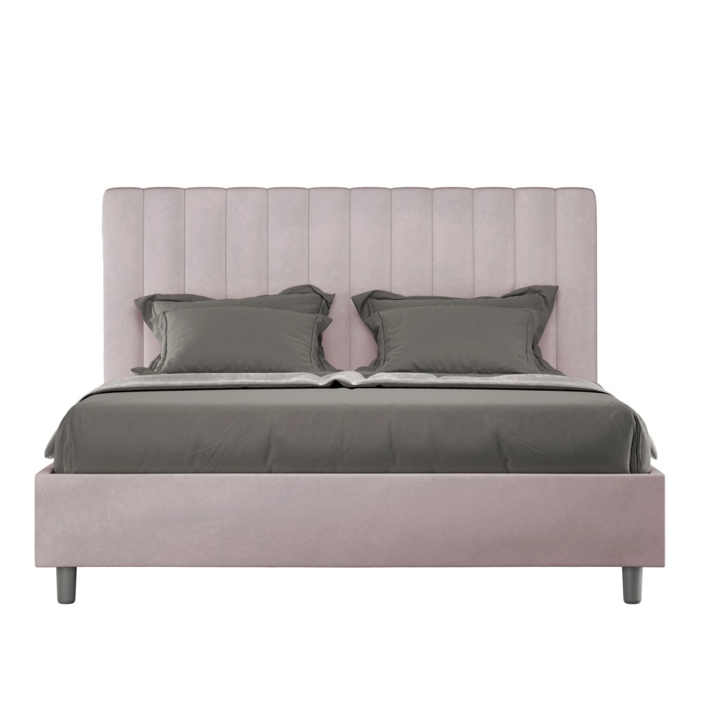 ityhome Letto matrimoniale king size senza rete imbottito 170x190 microfibra glicine Agueda