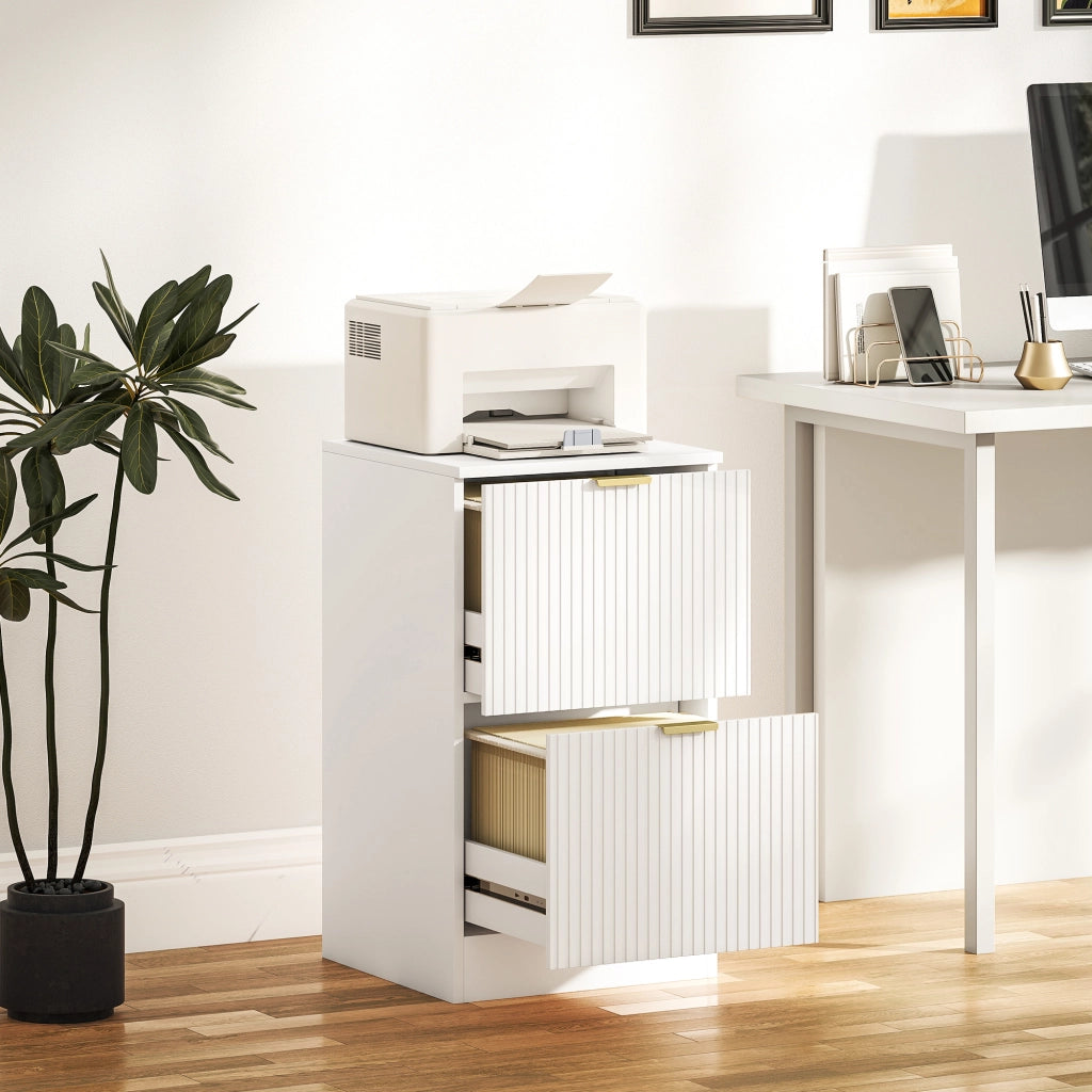 Scrivania con cassettiera ¨C zephmum ¨C bianco 40x40x71 cm