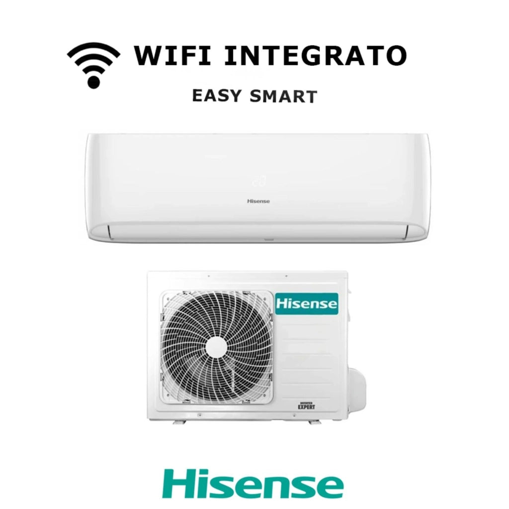 Climatizzatore Condizionatore Hisense EASY SMART WIFI INTEGRATO 9000 BTU Inverter CA25YR4BG + CA25YR4BW R-32