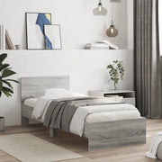 Giroletto con Testiera-Struttura Letto con testiera Grigio Sonoma 90x200cm Legno Multistrato 138601