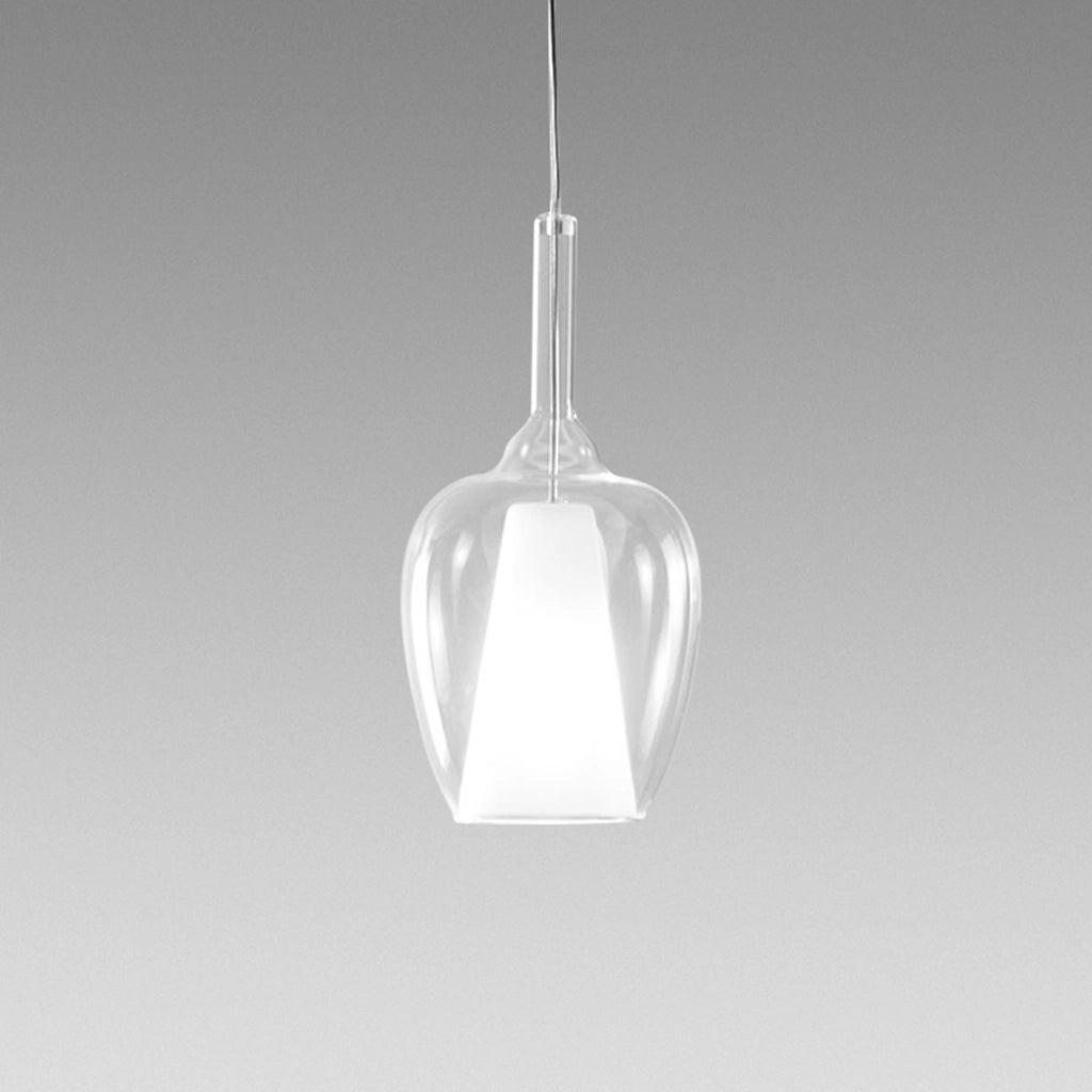 Lampada a Sospensione OFELIA S/10 Trasparente - Vetro Borosilicato E27, Cavo 3m, Design Essenziale Gea Luce