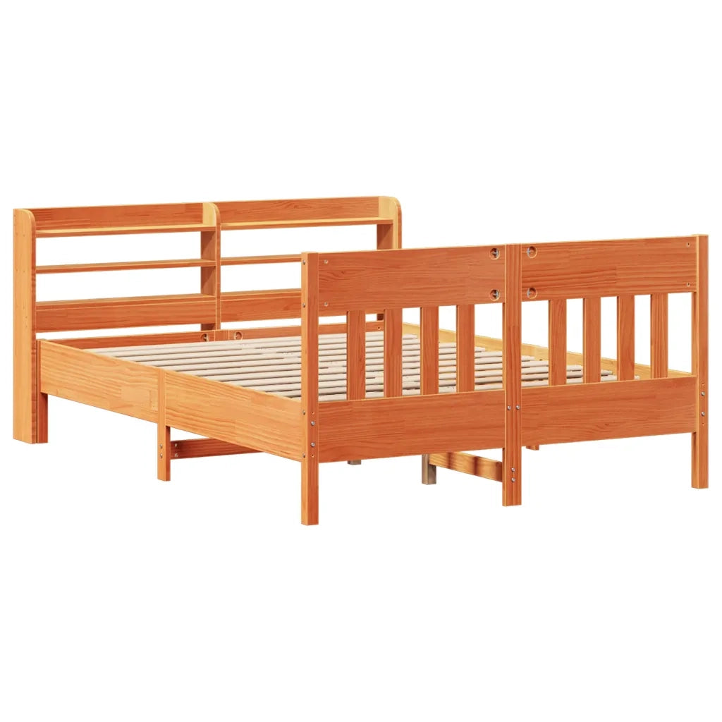 Letto senza Materasso Marrone Cera 150x200 cm in Legno di Pino 3307004