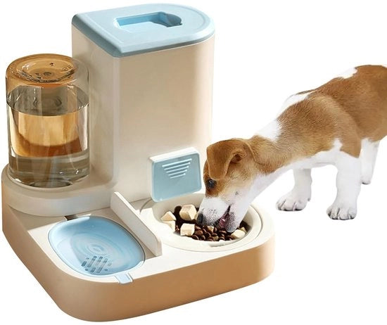 Dispensatore automatico per alimenti e acqua per animali domestici 2 in 1