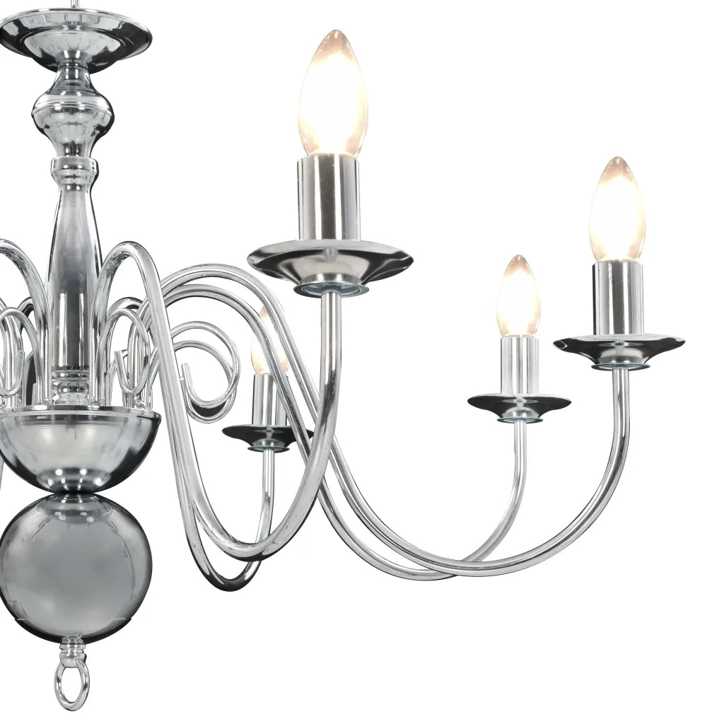Lampadario Argento con 8 Lampadine E14 281618