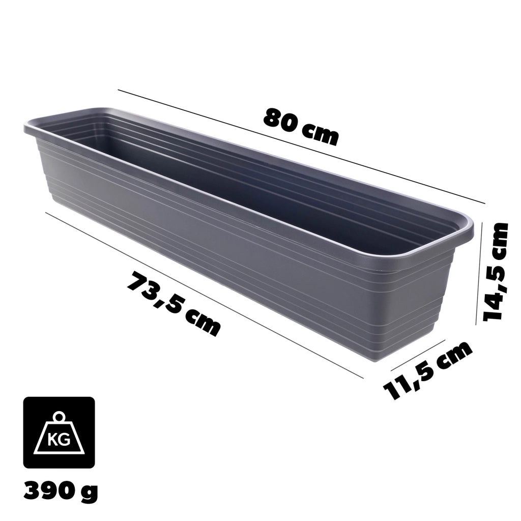 Fioriera da balcone KADAX, vaso da fiori, 80 cm, antracite, fioriera Kadax