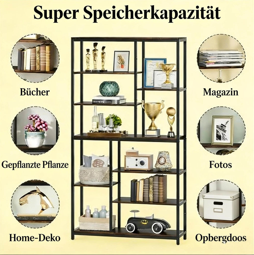 Libreria industriale 100x30x200 cm in metallo e legno