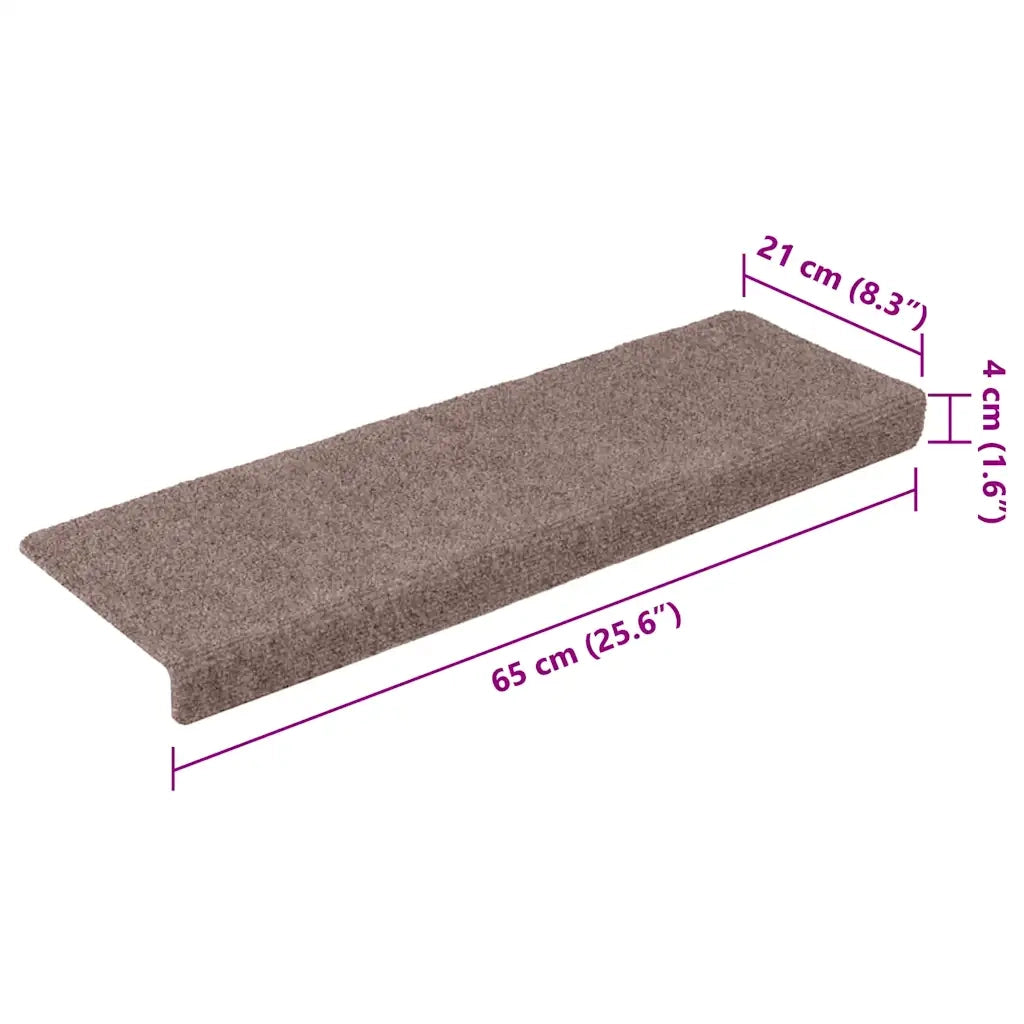 Tappetini per scale autoadesivi 10 pz | Gradini per Scale 65x21x4 cm Marrone Chiaro Bordo rettangolare