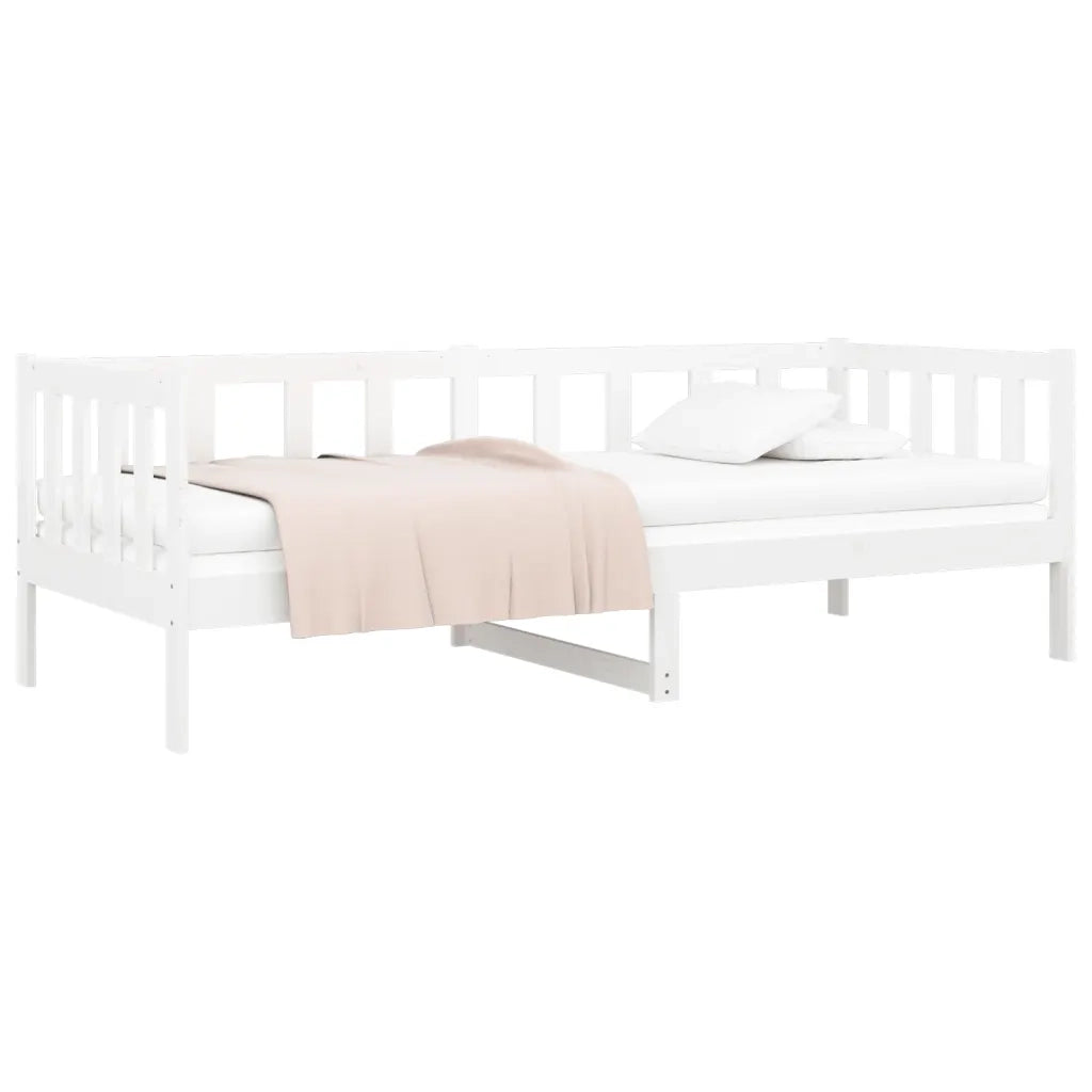 Letto singolo | Letto per adulti | Dormeuse senza Materasso Bianca 80x200 cm Legno Massello Pino
