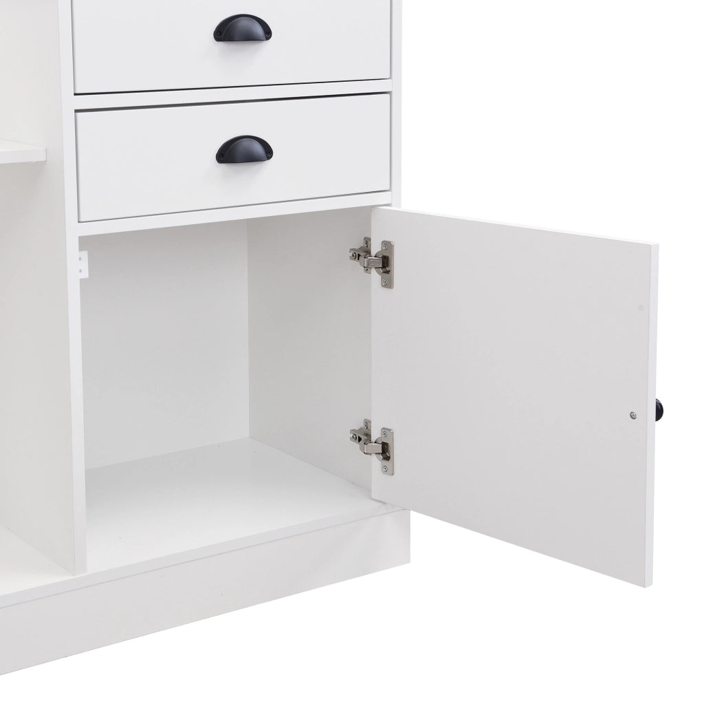 Set guardaroba con specchio e cassetti 110,5x38x191 cm