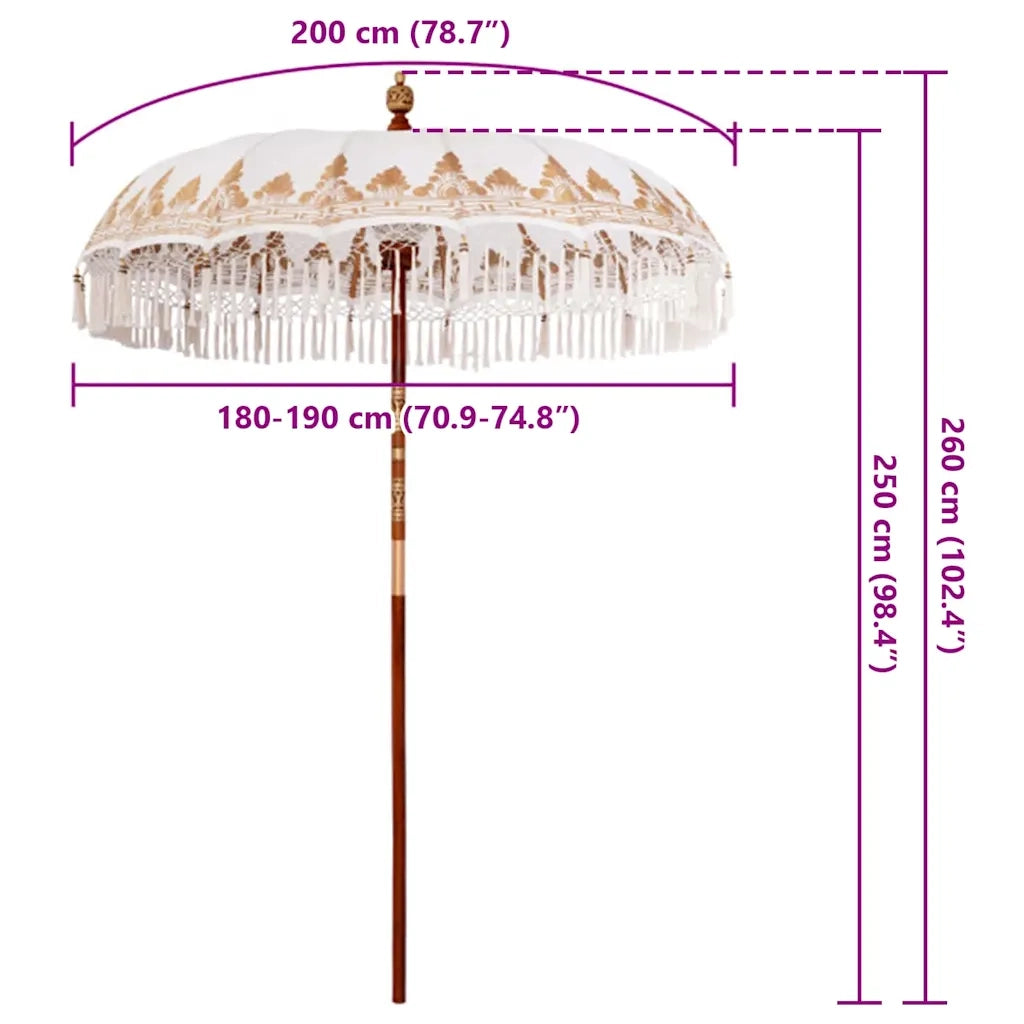 Parasol Balinese Crema 190 x 190 x 260 cm 42006452