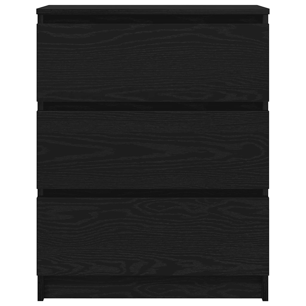 Credenza | Madia | Buffet da pranzo | Armadio da pranzo Rovere Nero 60x35x76 cm in Legno Multistrato