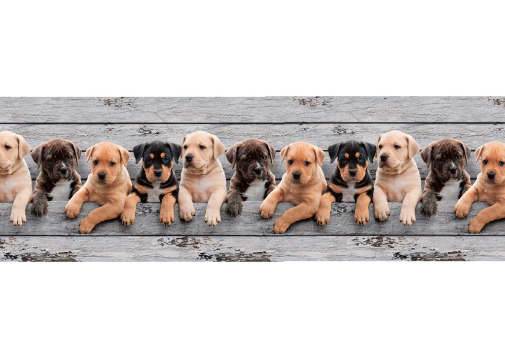 Tappeto Passatoia Antiscivolo Con Stampa Digitale Dis. Cani Legno - 50x230 - Cani Legno